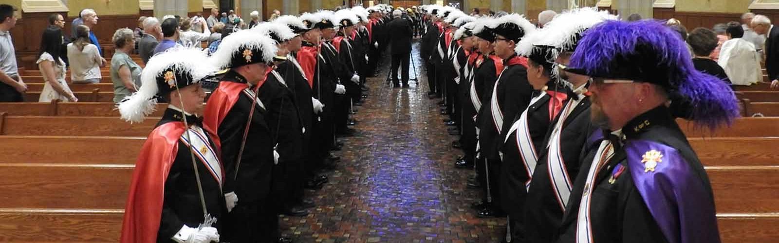 Photo of a Knights of Columbus Honor Guard at a funeral mass